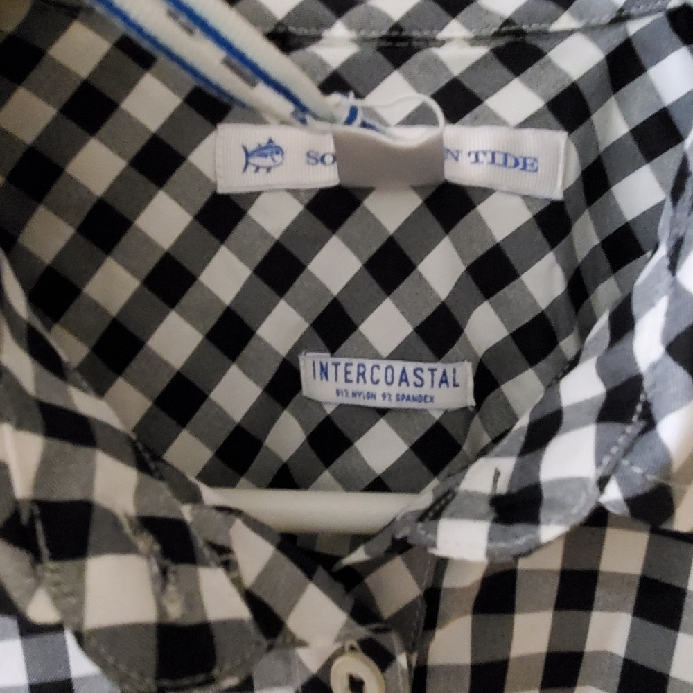 NWT NEW Southern Tide Hadley Womens 1/2 Button Up Shirt Size Small Black White - Picture 6 of 10
